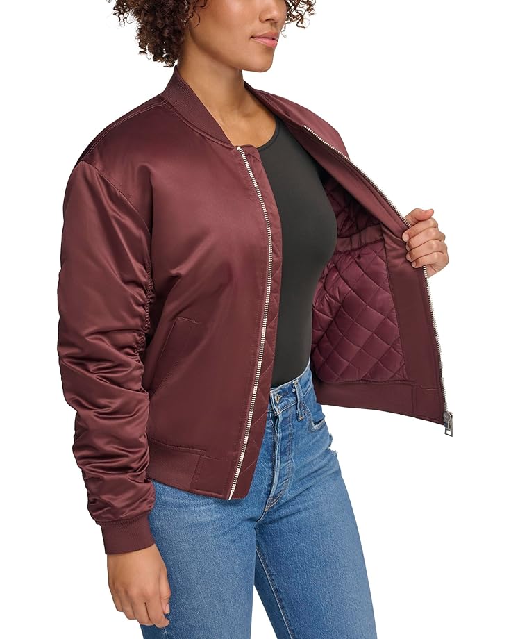 Куртка-бомбер Levi's Fashion Bomber with Ruching on, цвет Dark Chocolate — фото 3