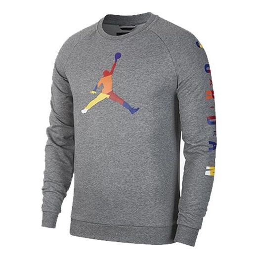 

Толстовка Air Jordan Athleisure Casual Sports Knit Round Neck Basketball Pullover Gray, серый