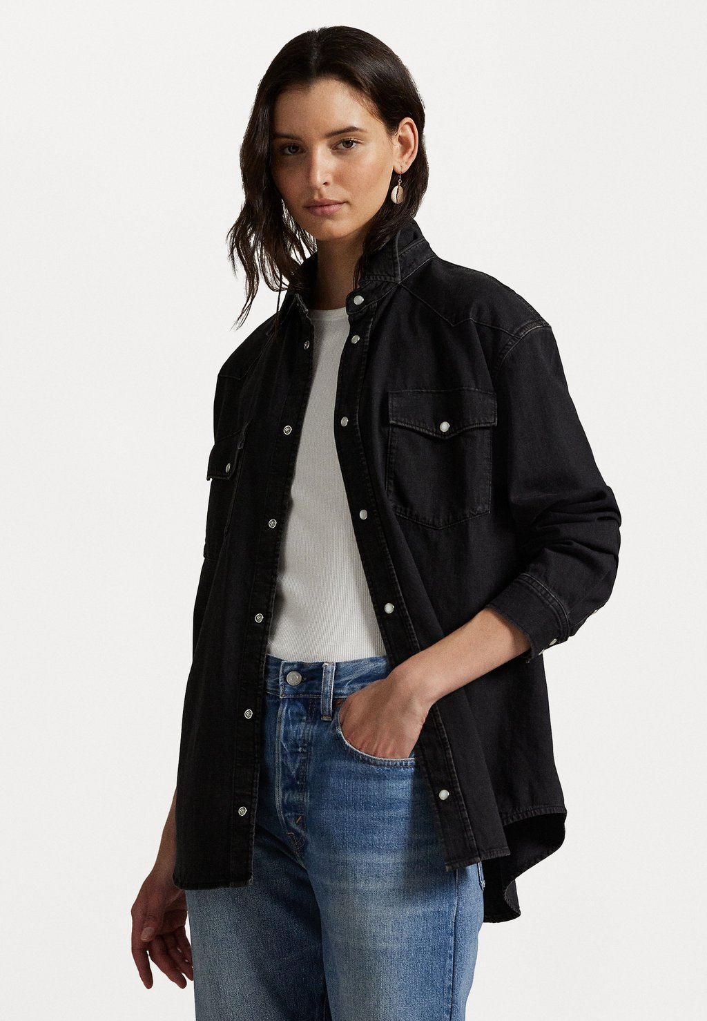 

Блузка на пуговицах BIG FIT DENIM WESTERN SHIRT Polo Ralph Lauren, черный