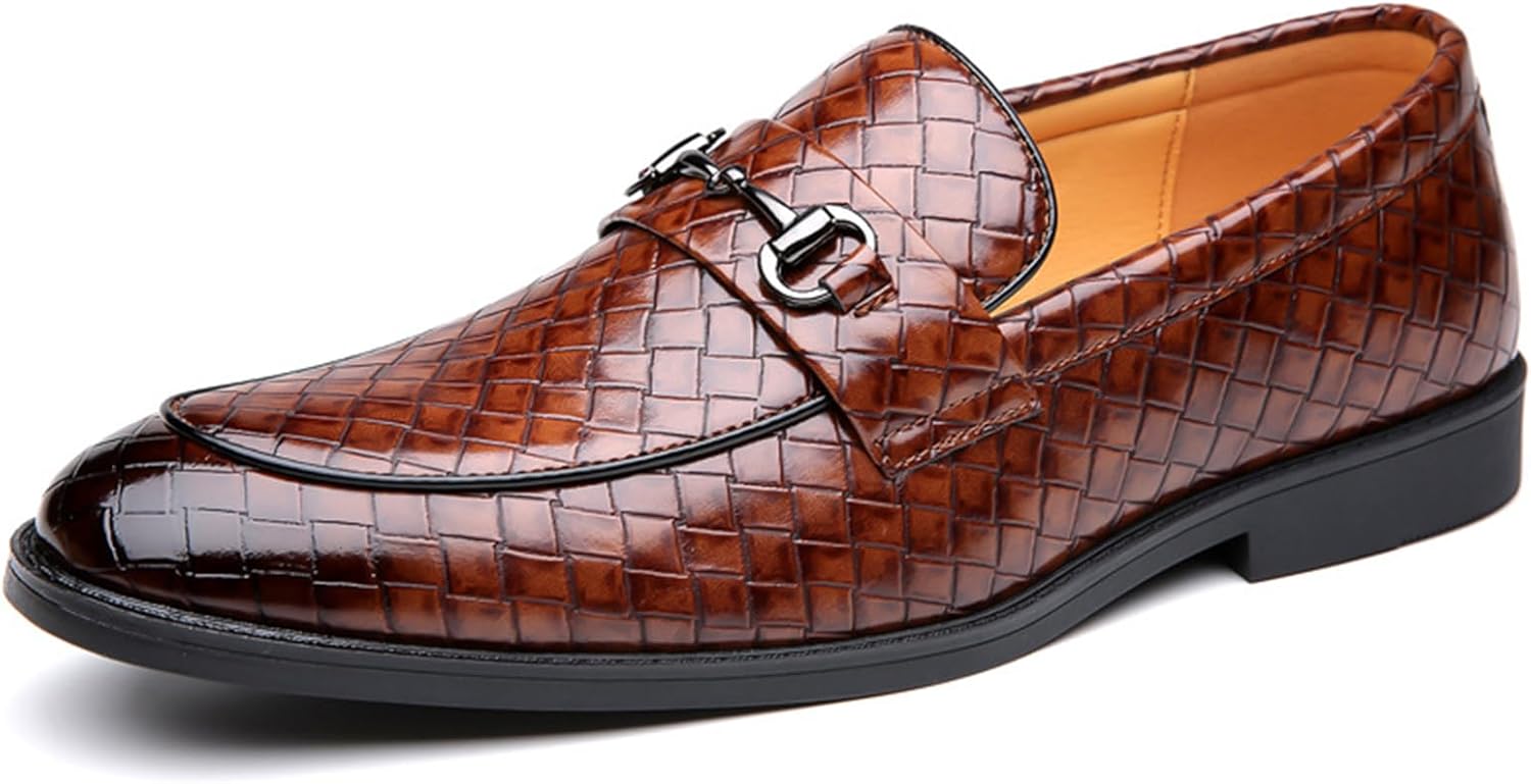 

Мужские слипоны-лоаферы Классические повседневные лоферы с перемычкой Модные формальные туфли для бизнеса, свадьбы и смокинга Abborora, светло-коричневый