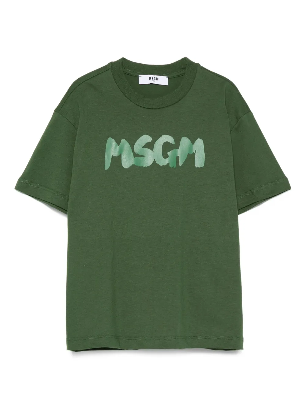 

Хлопковая футболка с логотипом MSGM Kids, зеленый