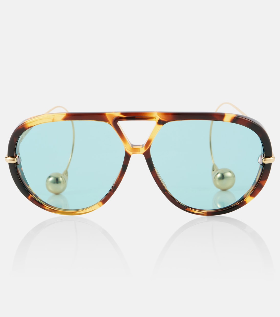 

Капли авиаторские солнцезащитные очки Bottega Veneta, Havana-Gold-Green