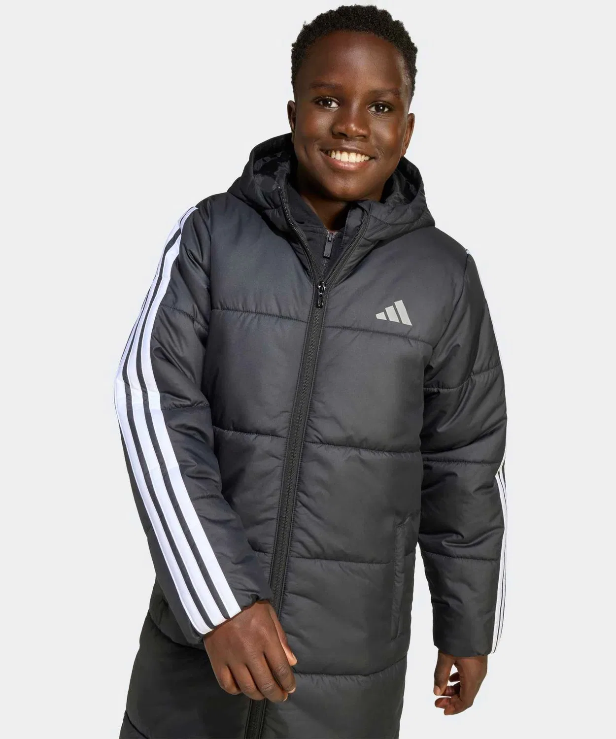 Длинное пальто для детей Adidas Climawarm чёрное — фото 3