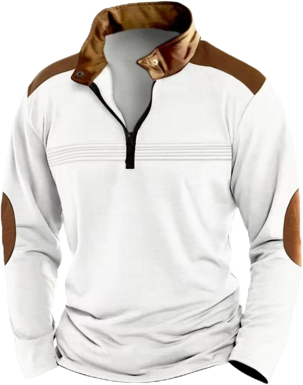 

Полураспашной пуловер мужской с длинным рукавом, ретро, 1/4 молния, для гольфа YSERB