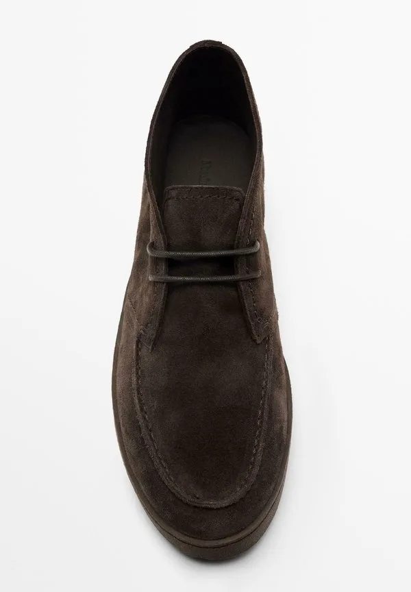 Ботинки-Мокасины на шнуровке до щиколотки Massimo Dutti, Dark Brown — фото 3