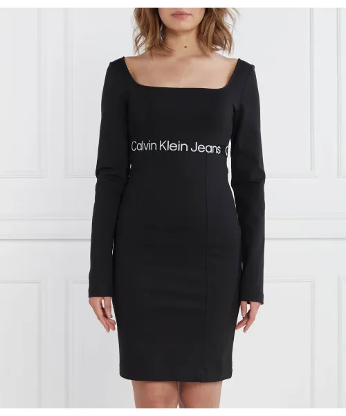 

Эластичное платье с логотипом Milan Calvin Klein Jeans, черный