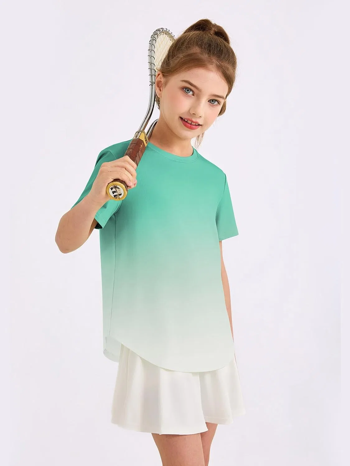 Футболка спортивная детская градиент Haloumoning, Mint Green — фото 3