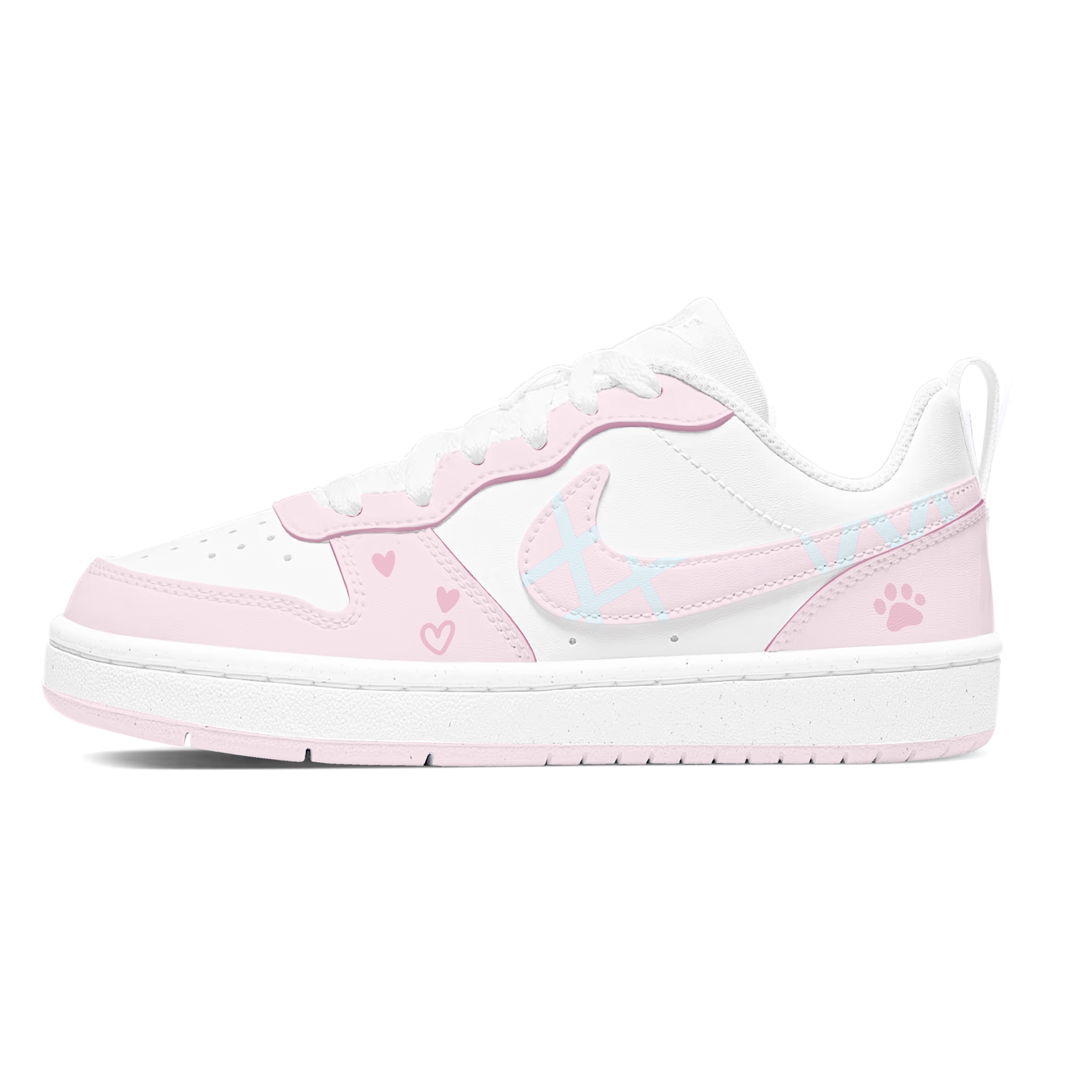 

Nike Кроссовки Court Borough Heart Fork Slip Resistant Abrasion Resistant Low top Kids' Skateboarding Shoes Pink Teenagers