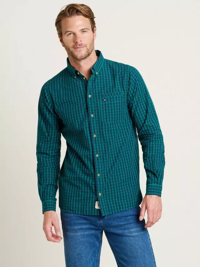 

Рубашка Brakeburn Gingham Cotton, темно-синий