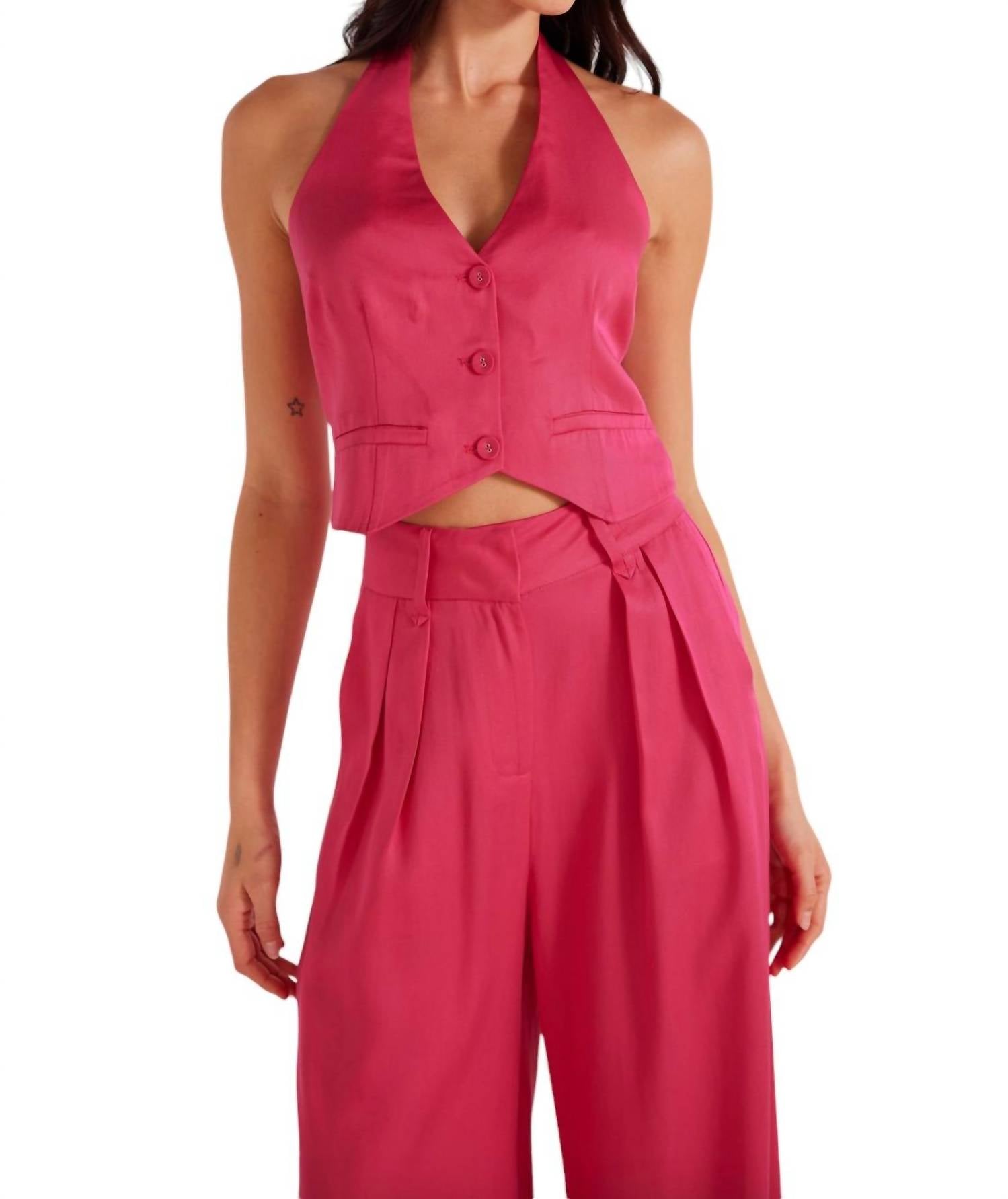 

Жилет Fabella Halter Neck в цвете орхидеи MINKPINK, цвет orchid