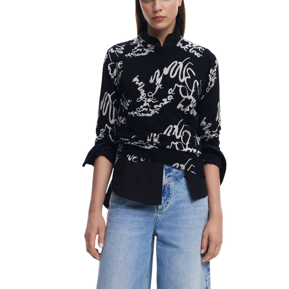 

Черные вискозные топ и футболка Desigual