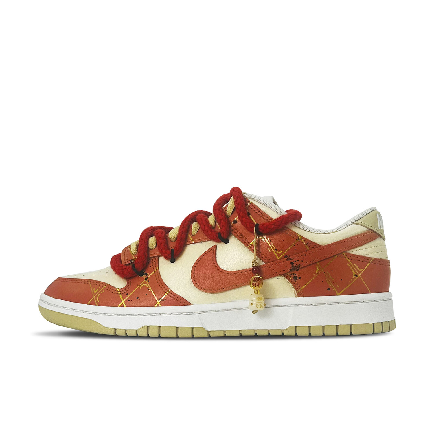 

Кроссовки Nike Dunk Skateboarding Shoes Men Low-top Orange, Red, White, белый