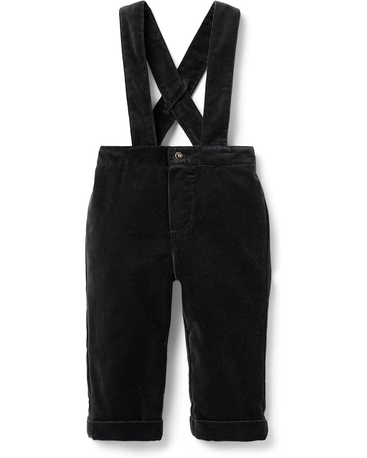 

Брюки Janie and Jack Baby Black Velvet Suspender Pants, черный