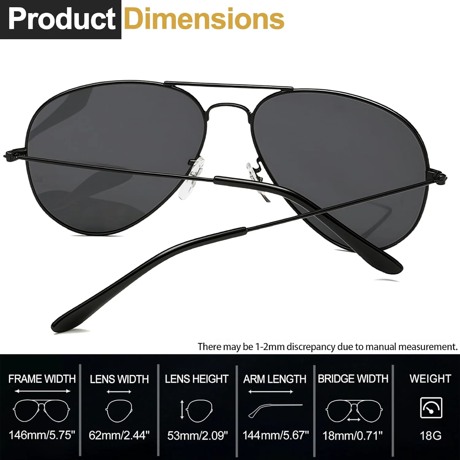 

Солнцезащитные очки Joopin Bulk Trendy Aviation с поляризацией и защитой от УФ-излучения, в стиле ретро, ​​стильные солнцезащитные очки, Black + Silver Black + Brown