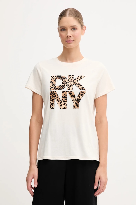 

Футболка из хлопка Dkny, бежевый