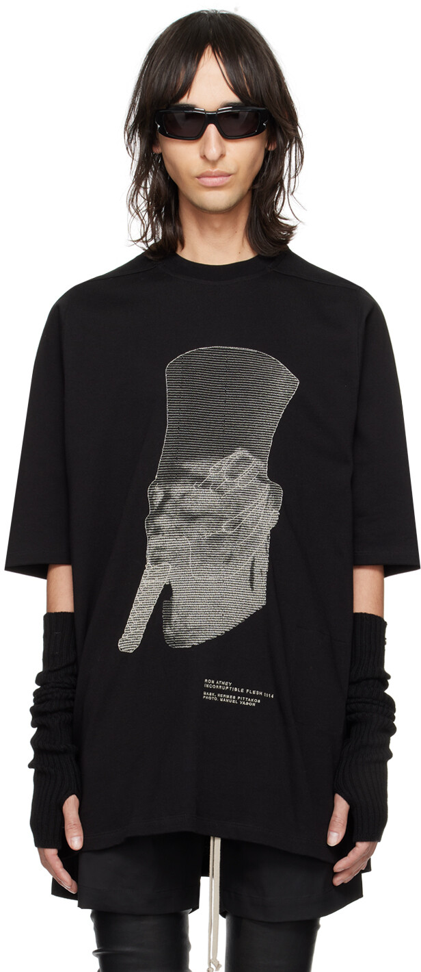 

Черная футболка с изображением Рона Джамбо Rick Owens