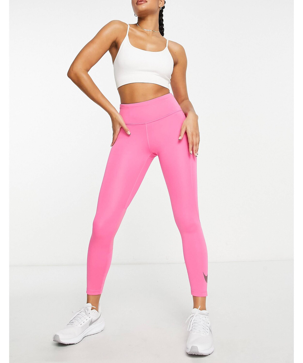 

Розовые леггинсы 7/8 с логотипом Nike Running Swoosh, Розовый, Розовые леггинсы 7/8 с логотипом Nike Running Swoosh