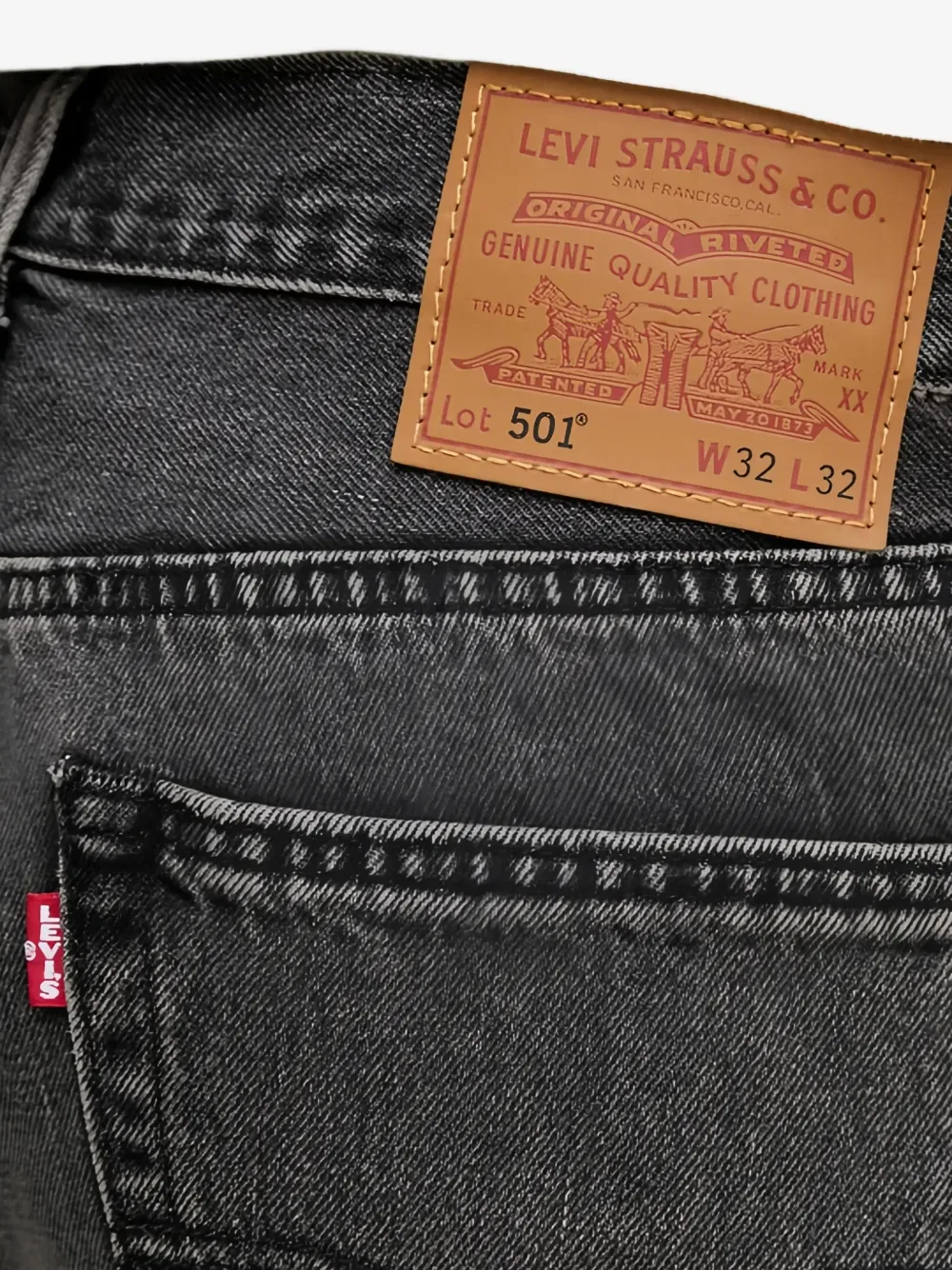 Джинсы 501 на пуговицах Levi'S, серый — фото 4