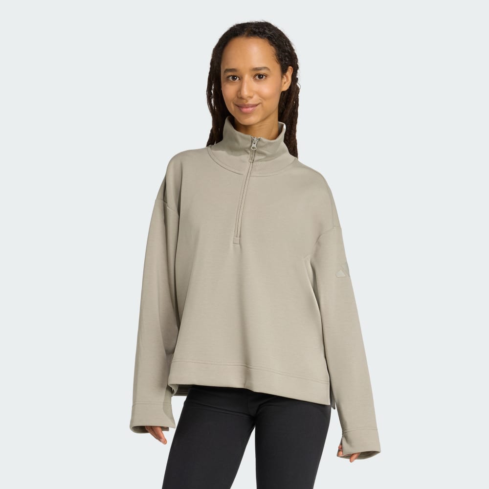 

Толстовка Adidas Soft Lux Quarter-Zip, цвет Silver Pebble