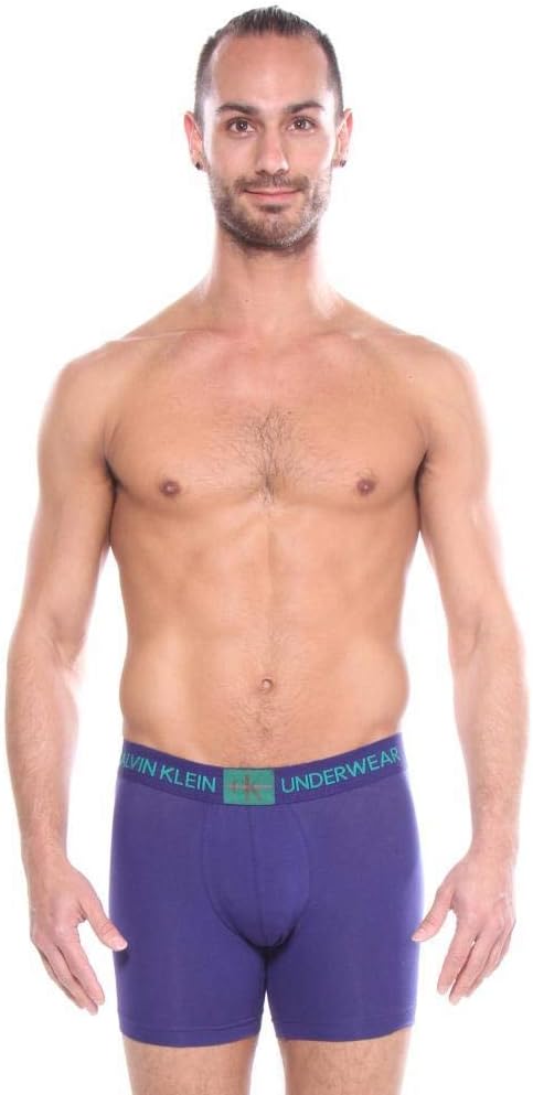 

Мужское нижнее белье Calvin Klein, хлопковые боксеры с монограммой, Shilo Blue/Simmer Green Patch