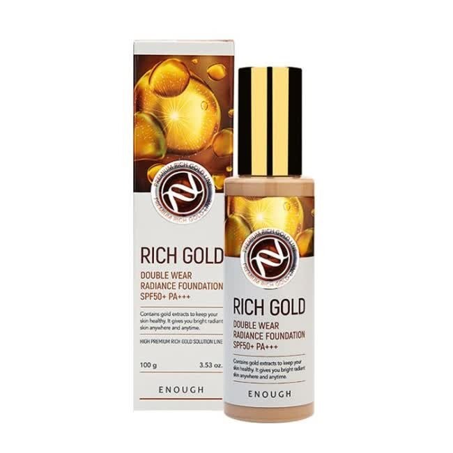 

Enough, Тональный крем для лица, Rich Gold Double Wear Radiance Foundation 100 г Spf50+, 13 светло-бежевых, 100 мл