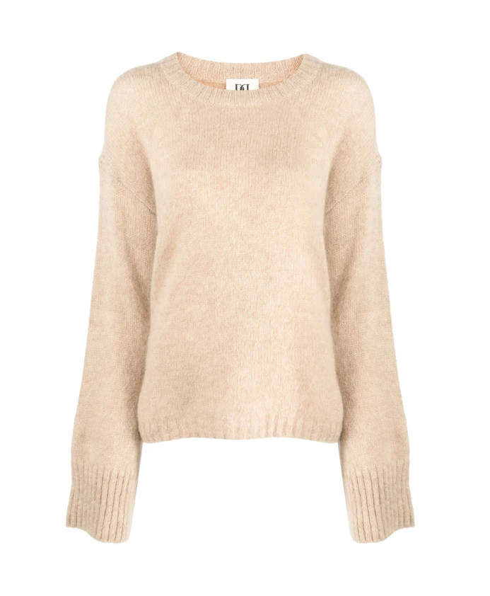 

Бежевый вязаный свитер с круглым вырезом By Malene Birger, бежевый