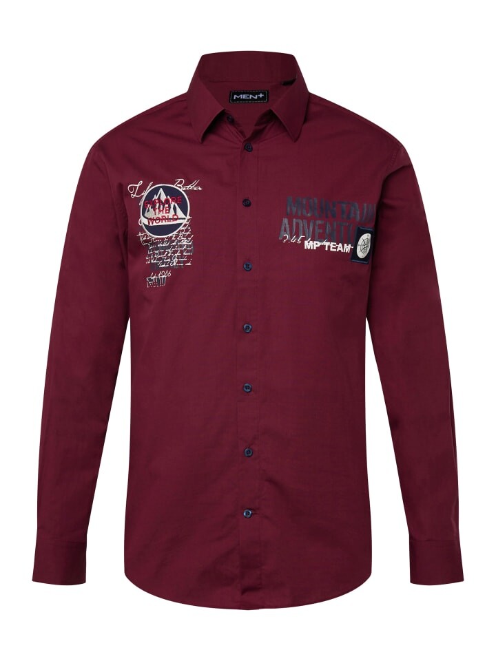 

Рубашка Men Plus Hemd, цвет dunkel weinrot