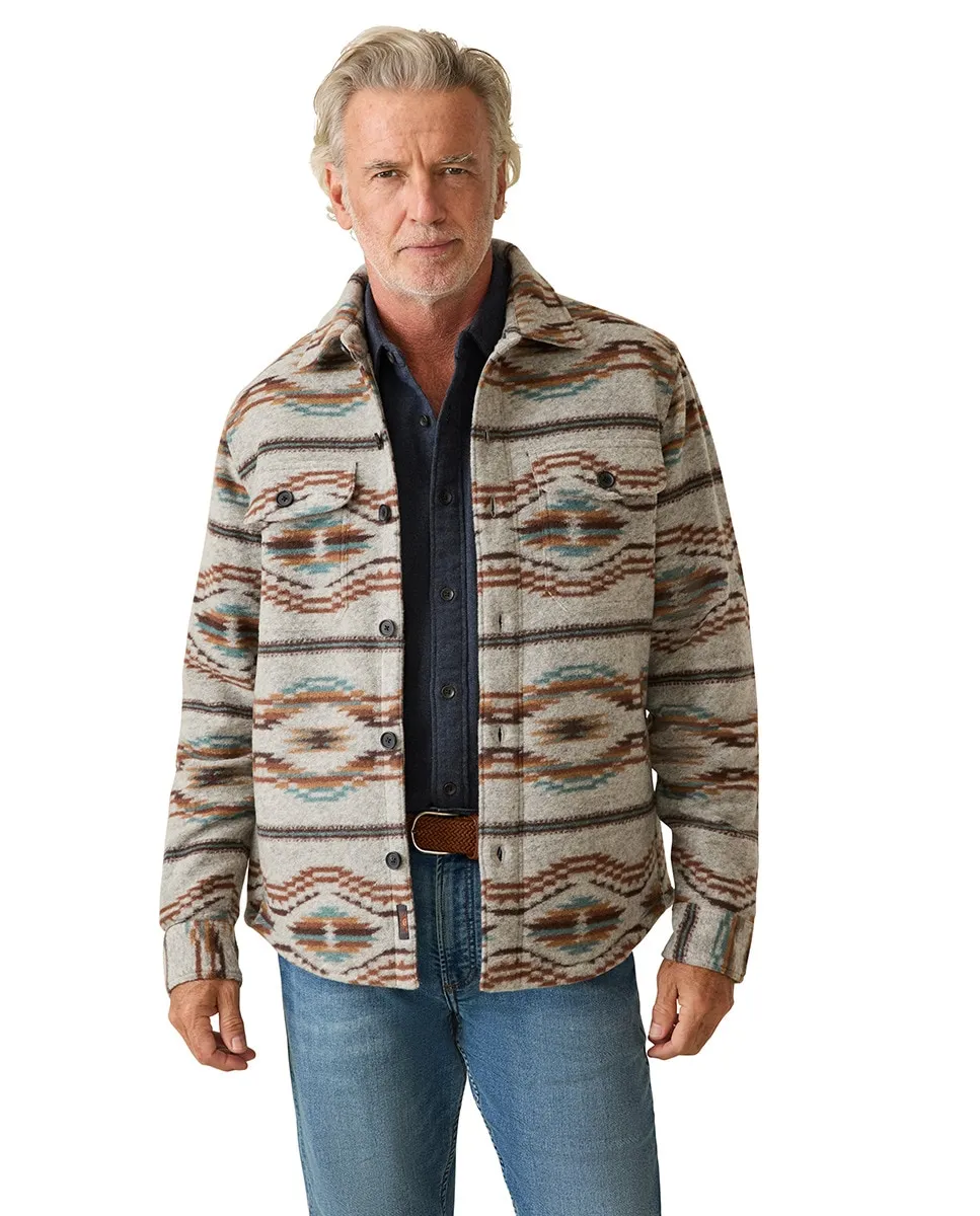 

Мужская этническая вязаная рубашка Faherty, темно-зеленый