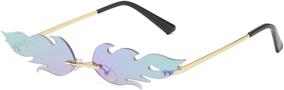 

Модные солнцезащитные очки Flame для женщин и мужчин, без оправы, с волнообразным рисунком, узкие очки, сувениры для вечеринок, реквизит для фотосессий, костюмы для косплея Froiny, Style 1