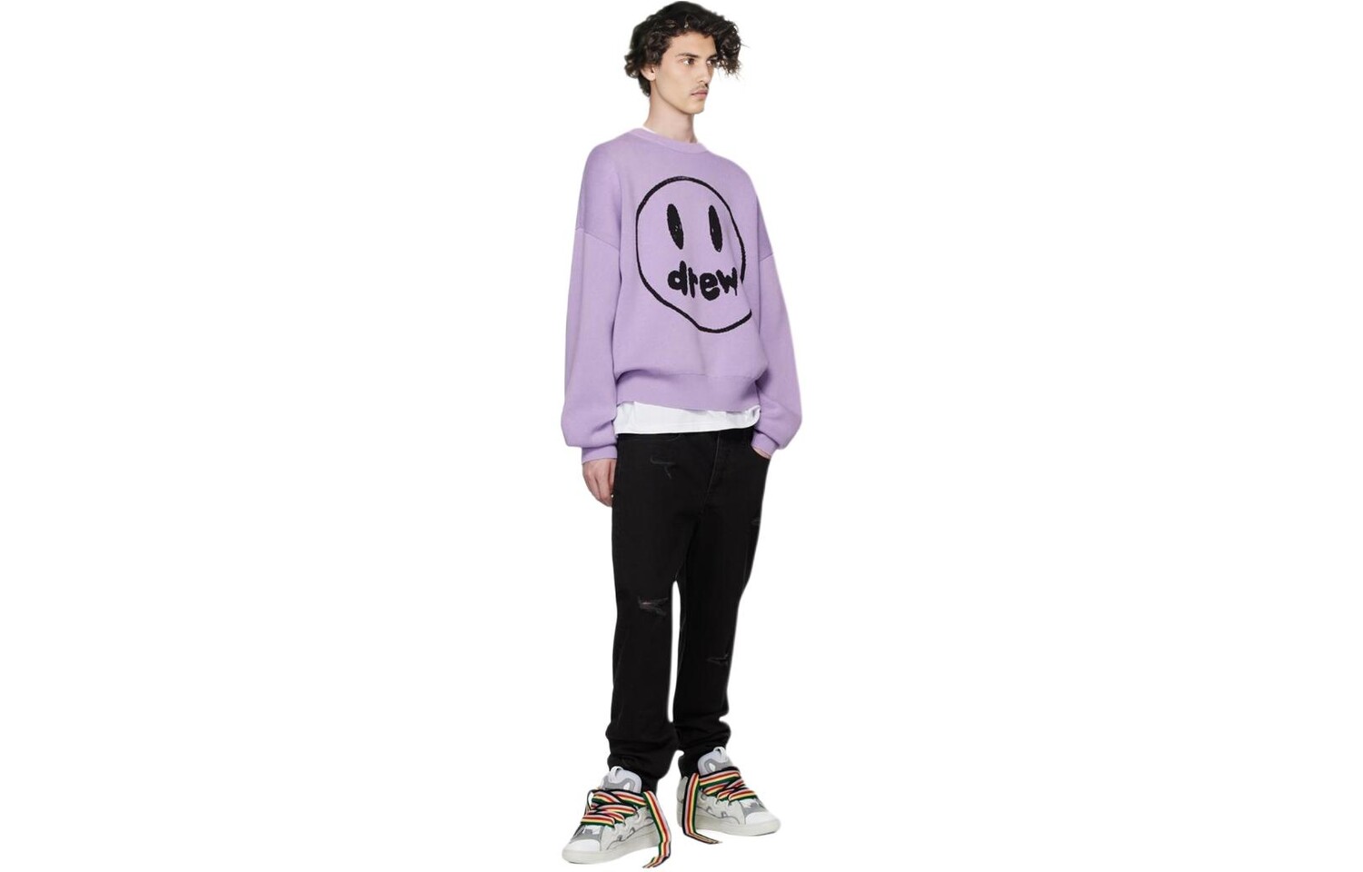 

Мужской свитер Smiley Collection Фиолетовый Drew House, фиолетовый