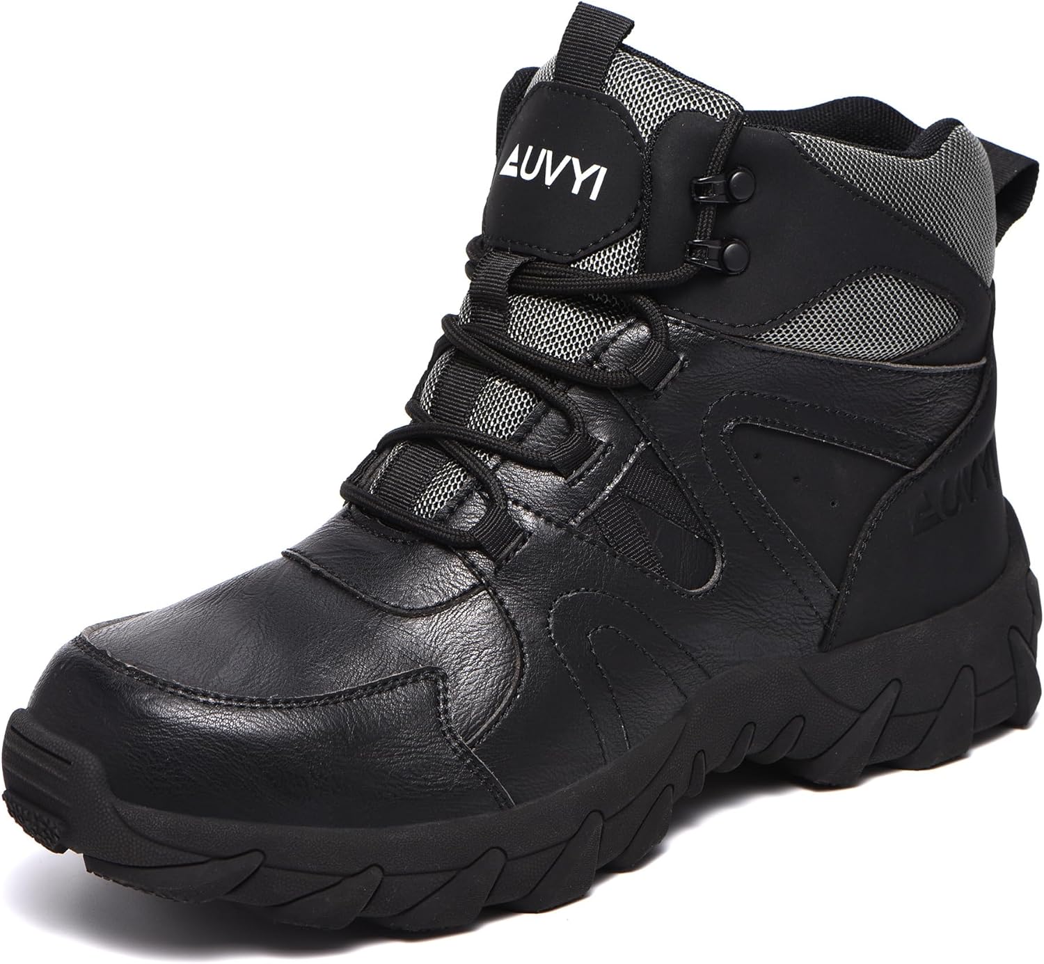 

Водонепроницаемые ботинки AUVYI для мужчин - ботинки с защитным носком из стали, безопасная обувь с широкой носочной частью, противоскользящей резиновой подошвой, шнуровкой, для промышленного строительства, черный