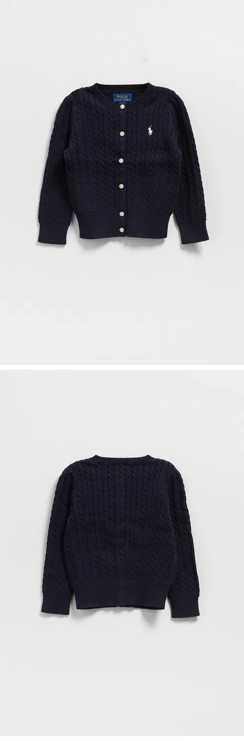 Детский хлопковый кардиган Mini Cable тёмно-синего цвета от Polo Ralph Lauren Children — фото 3