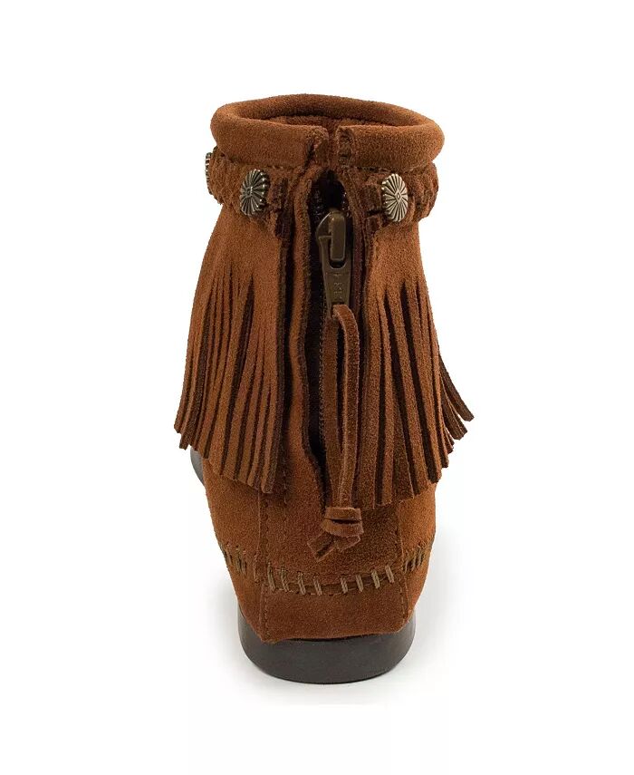 Женские замшевые высокие ботинки с молнией сзади Minnetonka, коричневый — фото 4