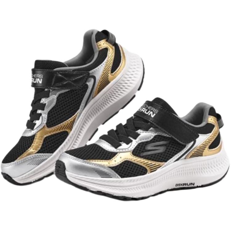 Скользостойкие, износостойкие, легкие амортизирующие низкие кеды Casual Shoes Silver/Black Kids' Skechers Kids, серебряный/черный — фото 4