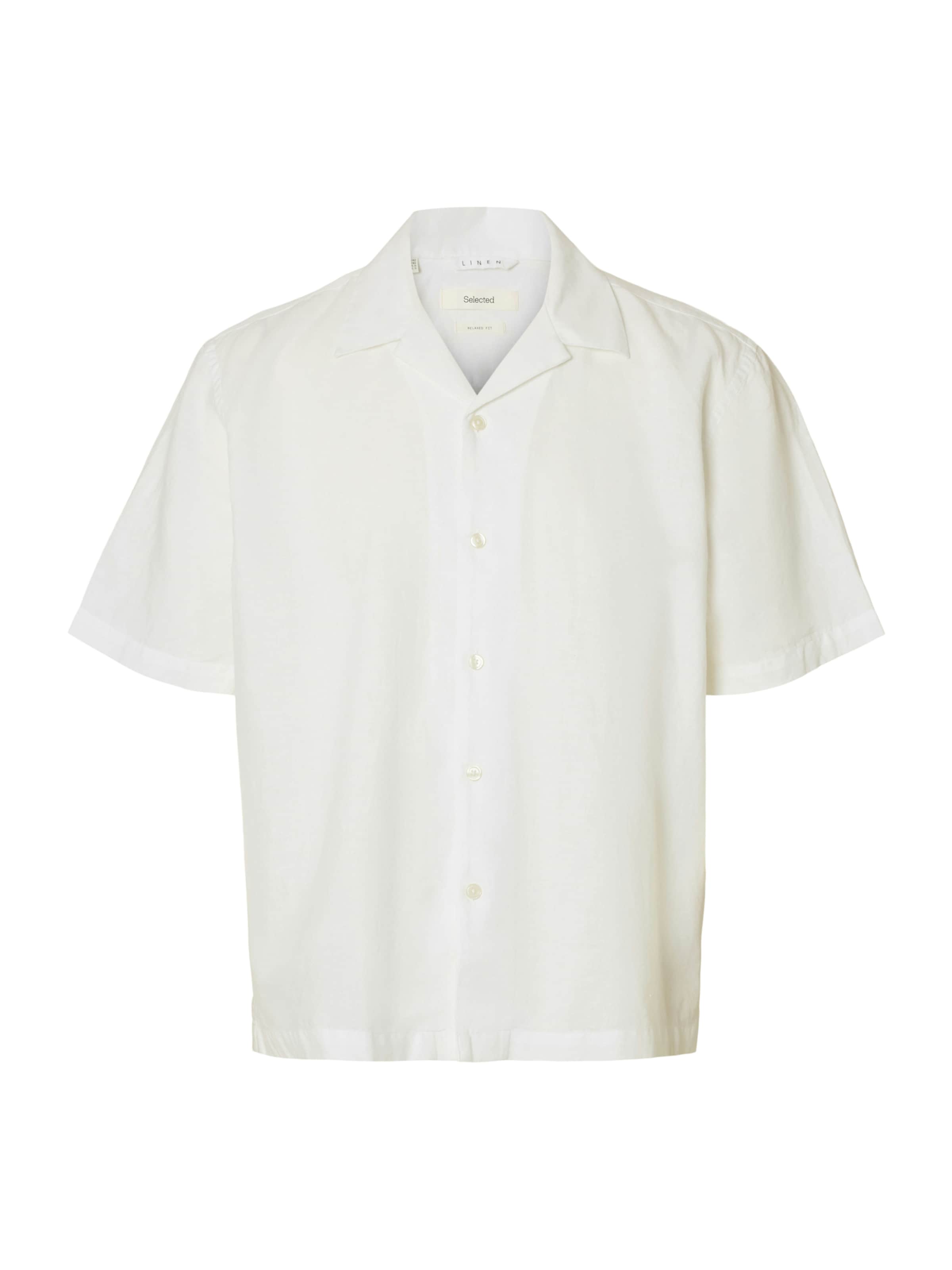 

SELECTED Рубашка на пуговицах комфортного кроя 'SLHClay' в белом цвете