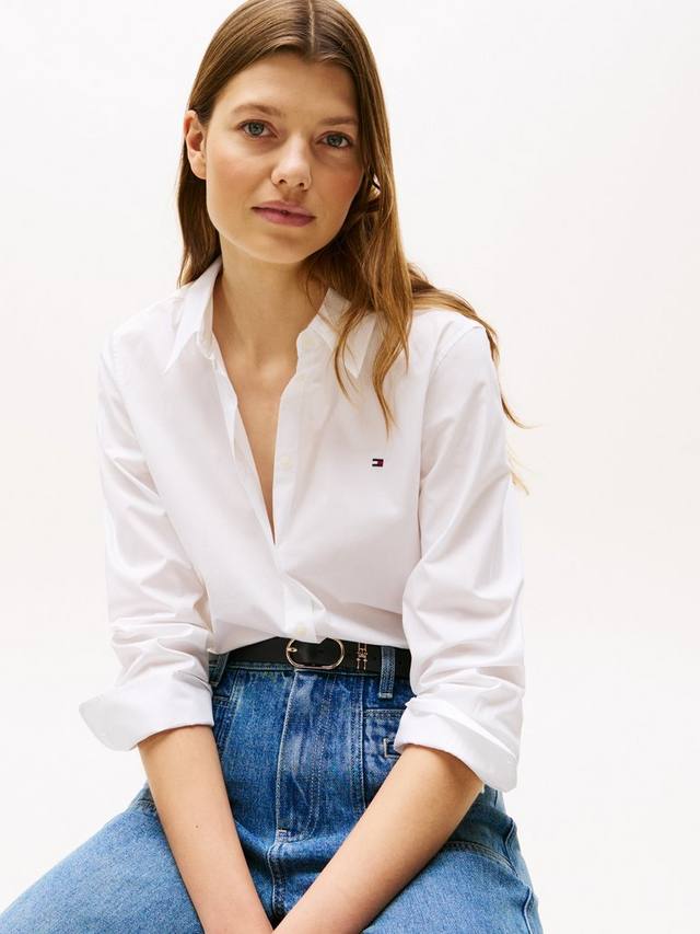 Хлопковая рубашка с длинными рукавами Tommy Hilfiger, White — фото 3