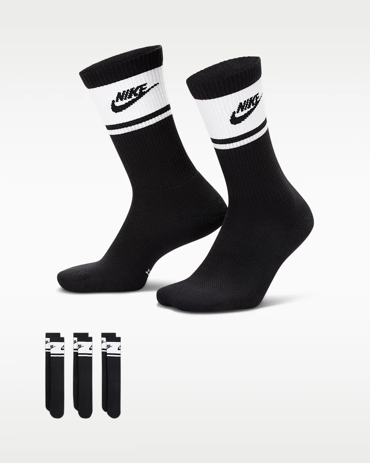 Nike Everyday Elevated носки (3 пары), Black