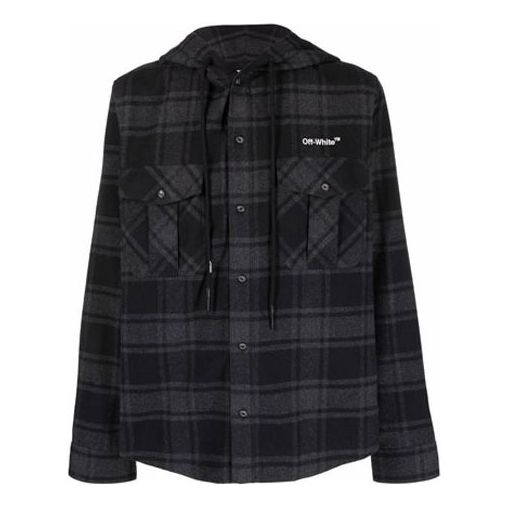 

Рубашка Off-White SS22 Plaid hooded Long Sleeves Shirt Version Black
