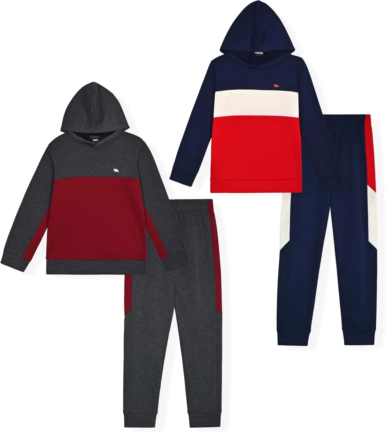 Детский спортивный костюм Tony Hawk, 2 шт., флисовая толстовка и джоггеры, Maroon Cream Navy