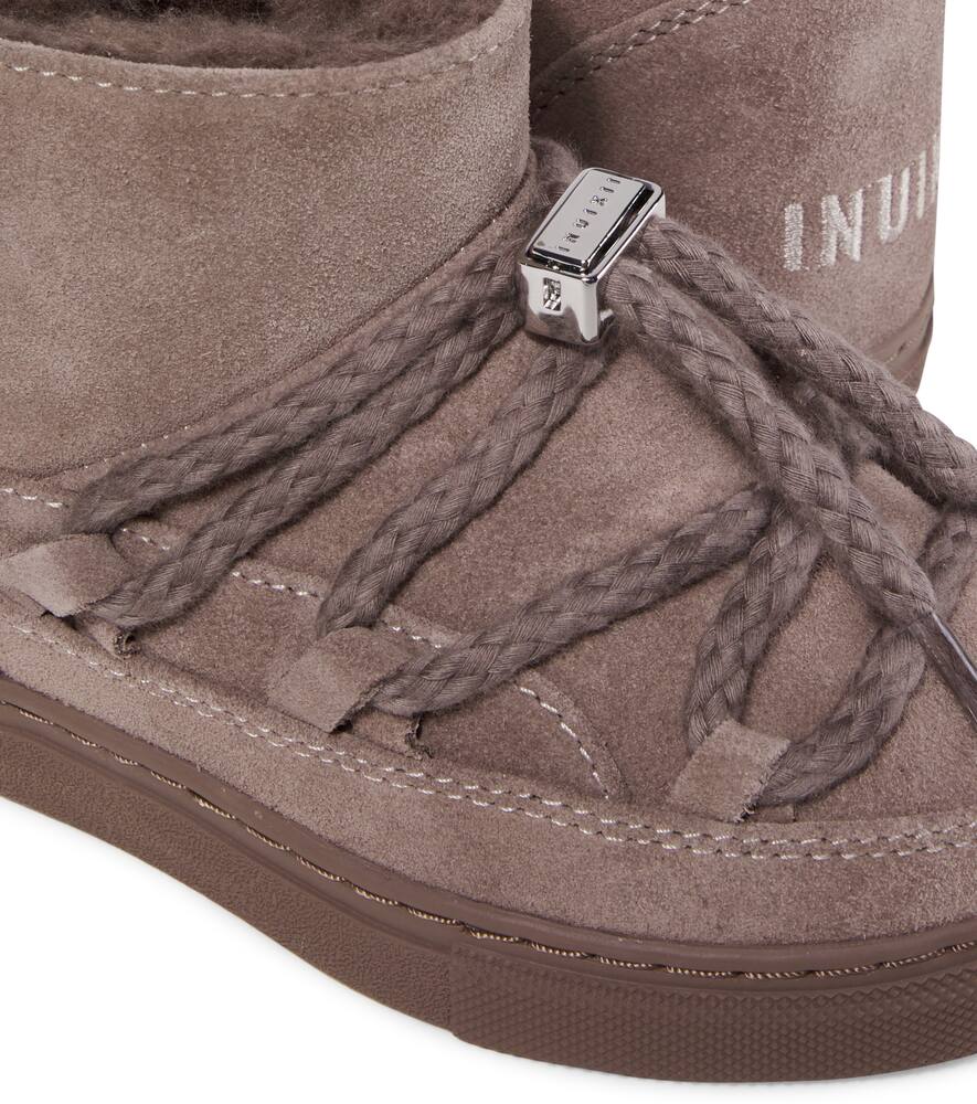 Классические низкие замшевые снегоступы Inuikii Kids, Taupe — фото 4