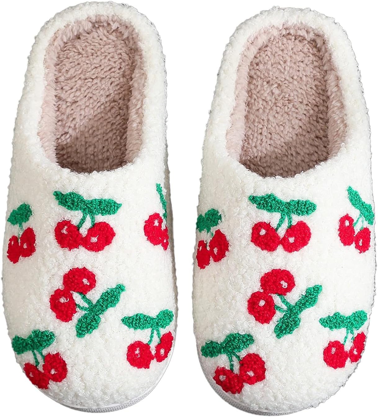 

Женские и мужские домашние тапочки с элегантным бантиком, удобные плюшевые теплые тапочки, легкие, с нескользящей подошвой, для дома и улицы Oukisam, 09 Little Cherry