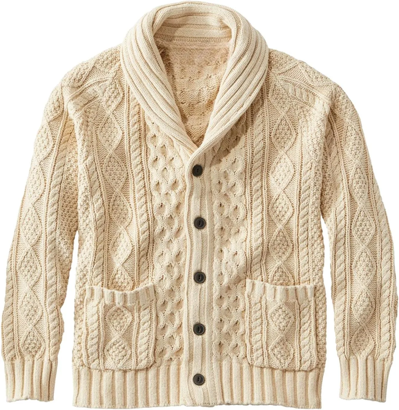 

Мужской кардиган с воротником шаль и карманами Henlvie