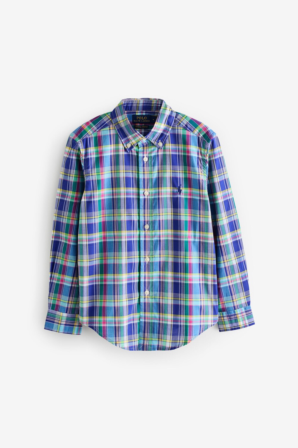 

Рубашка из хлопкового поплина в клетку для мальчика Polo Ralph Lauren, синий