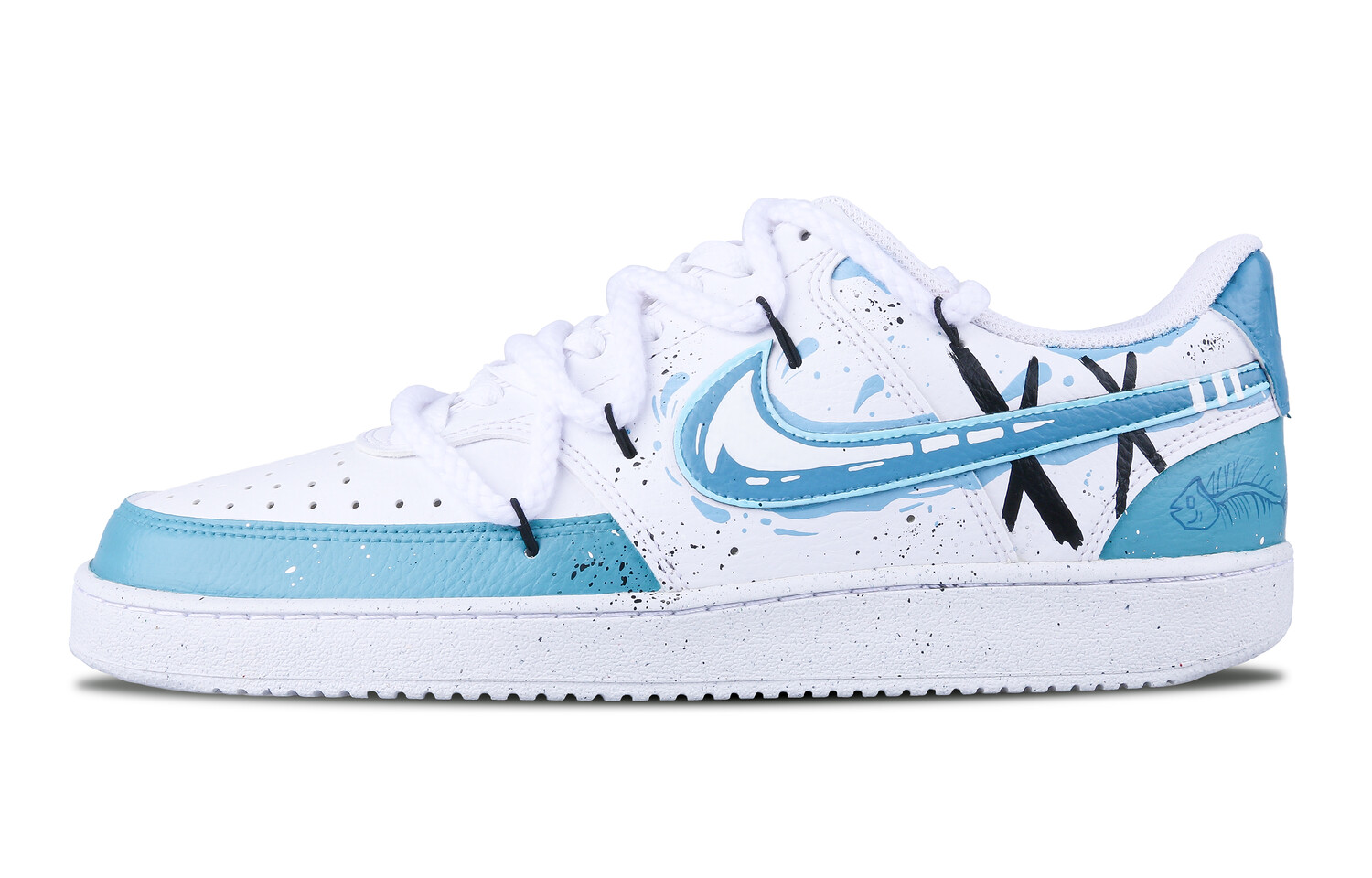 

Кроссовки Nike Court Vision 1 Skateboarding Shoes Women's Low-top White, голубой, Синий, Кроссовки Nike Court Vision 1 Skateboarding Shoes Women's Low-top White, голубой