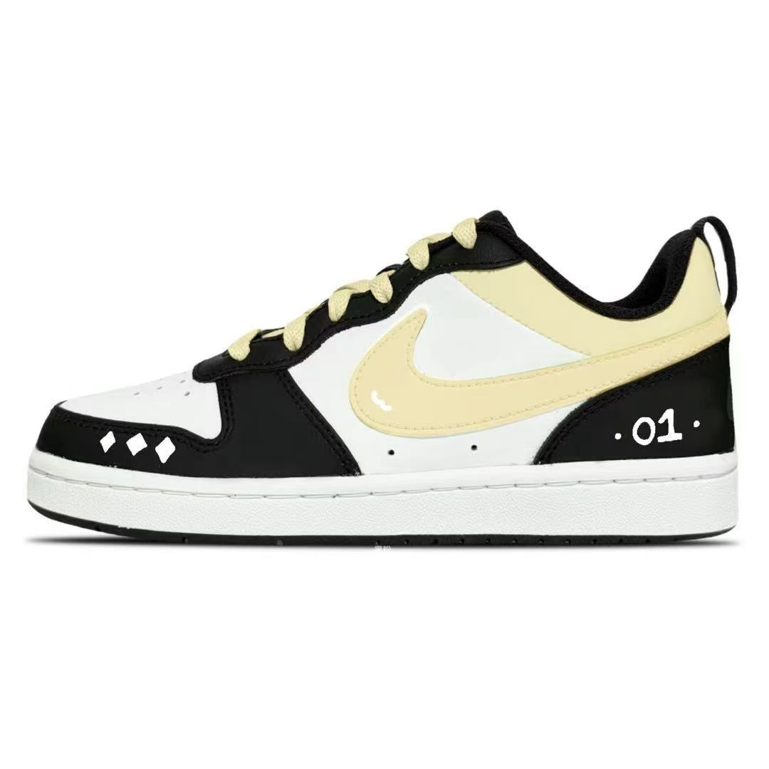 

Nike Кроссовки для скейтбординга Court Borough Yellow Star Abрасion Resistant низкие детские Unisex