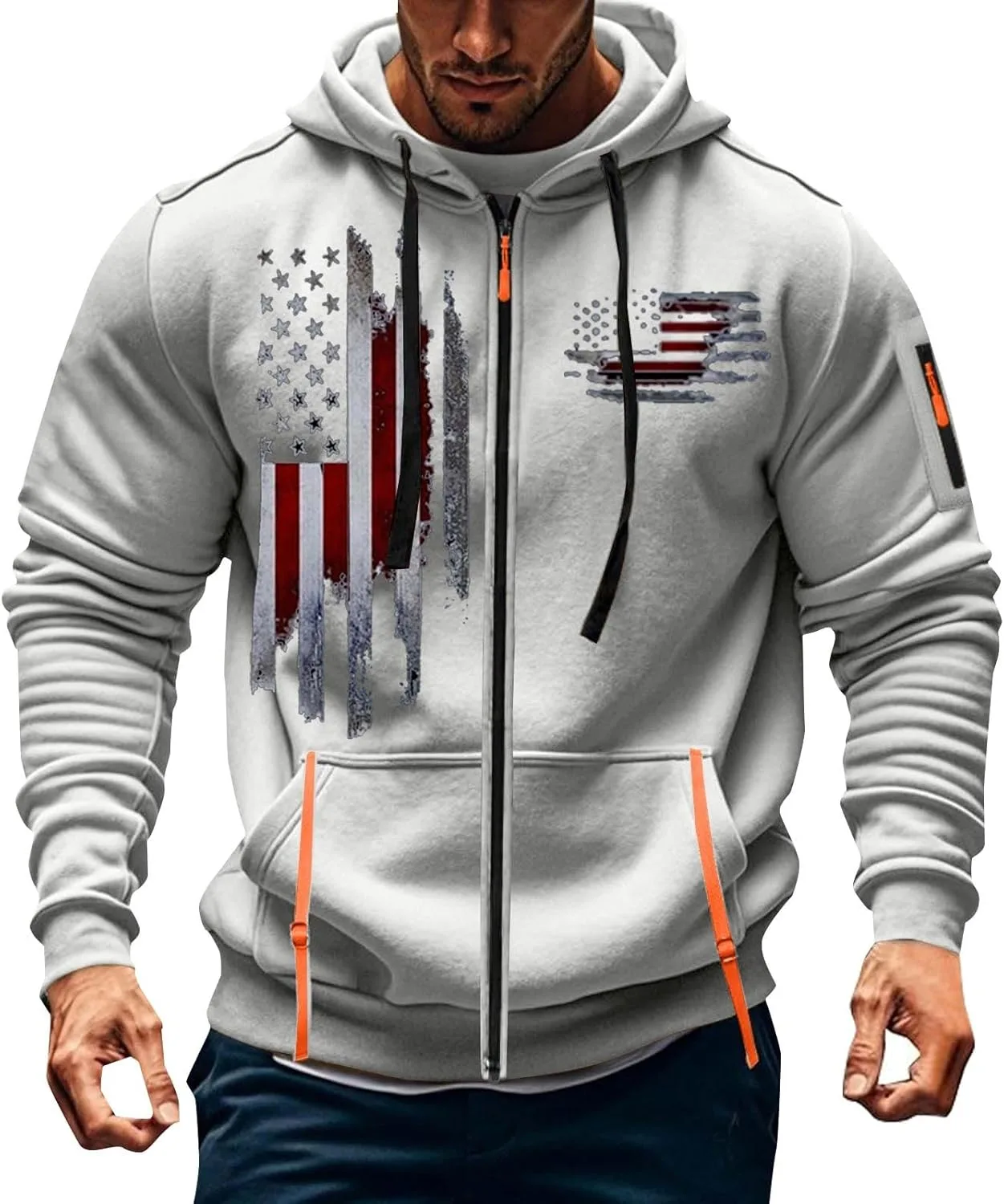 

Толстовка с капюшоном Full Zip для мужчин, тактическая, с карманами HUEAHDOU