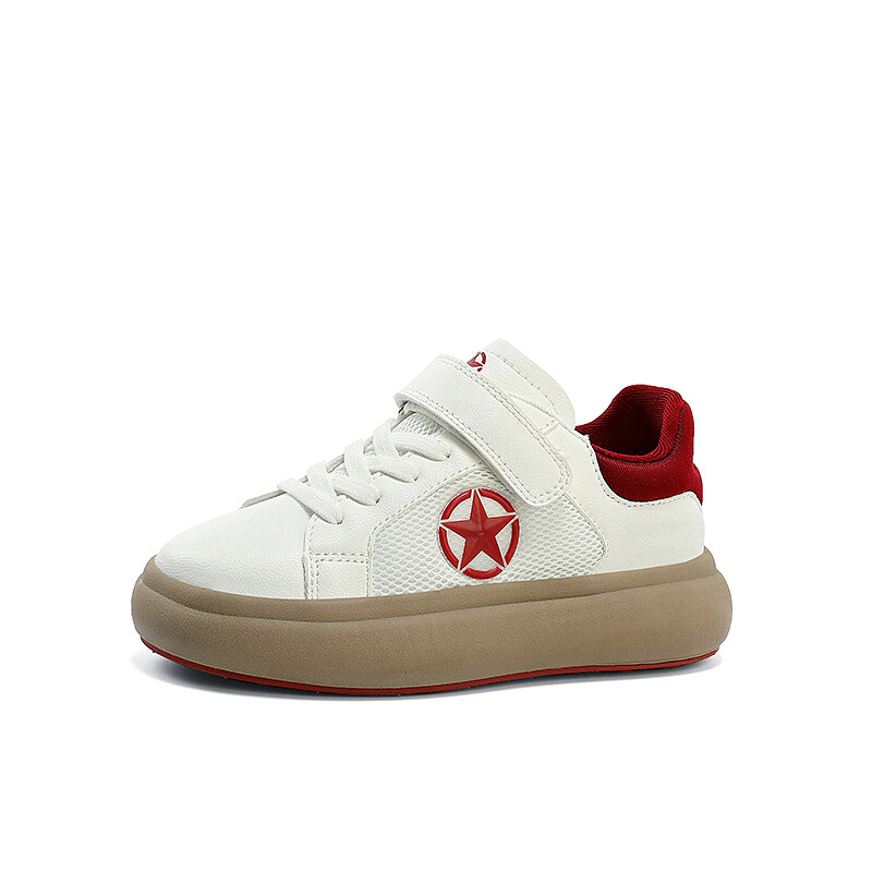 Детские кроссовки для скейтбординга Kids Low-top White Jeep, белый/красный — фото 2
