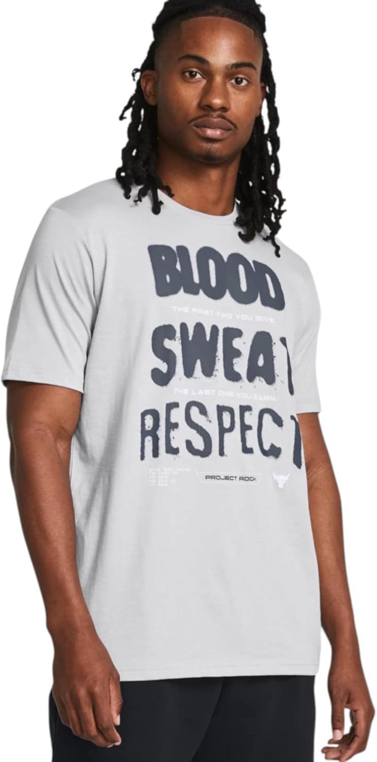 

Мужская футболка с короткими рукавами и принтом «Рок» от Under Armour, свободный крой, Gray 011