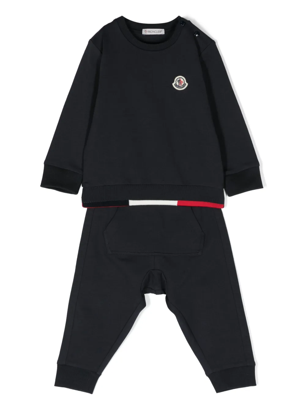 

Спортивный костюм с нашивкой-логотипом Moncler Enfant, синий