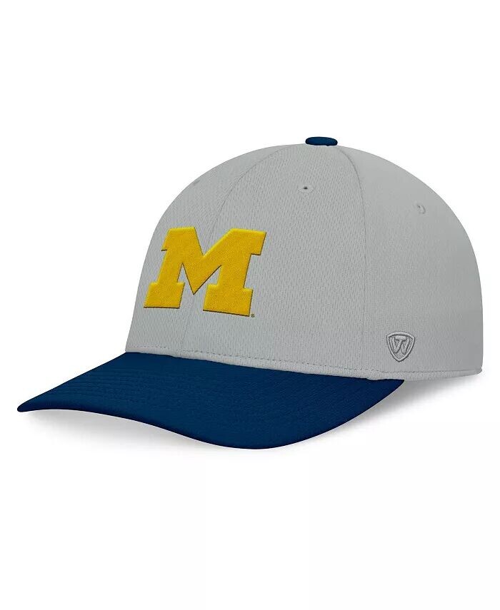 

Мужская серая/темно-синяя шляпа Michigan Wolverines Mick Flex Hat Top Of The World, мультиколор